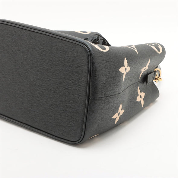 Louis Vuitton Black Beige Bicolor Monogram Empreinte Leather NeoNoe MM [4-Month Instalment Plan]