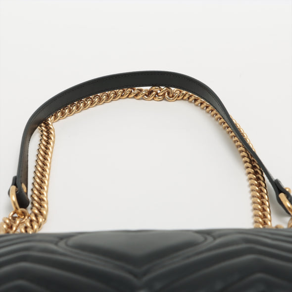 Gucci Black Leather GG Marmont Small Matelasse Shoulder Bag [Clearance Sale]