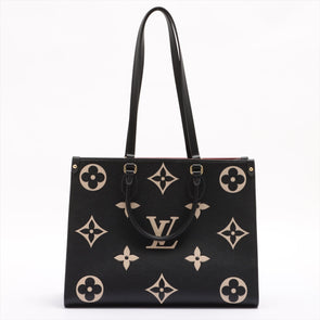 Louis Vuitton Black Beige Bicolor Empreinte Leather OnTheGo MM [4-Month Instalment Plan]