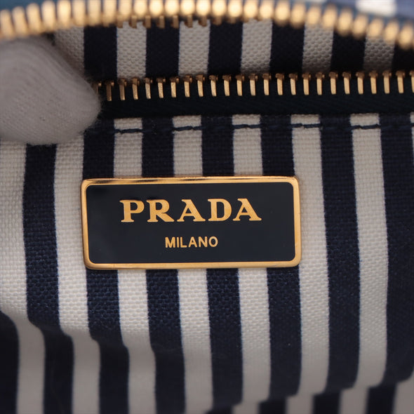 Prada Navy Middolino Wicker Basket Bucket Bag [Clearance Sale]