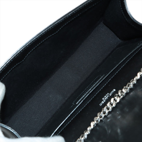Saint Laurent Black Grain De Poudre Embossed Leather Kate Medium Chain Bag [Clearance Sale]