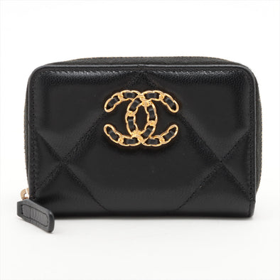 Black Nappa Leather Chanel 19 Coin Purse