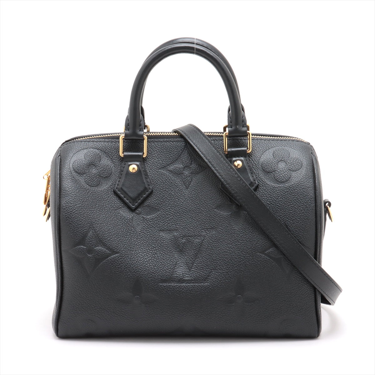 Louis Vuitton Black Monogram Empreinte Leather Speedy Bandouliere
