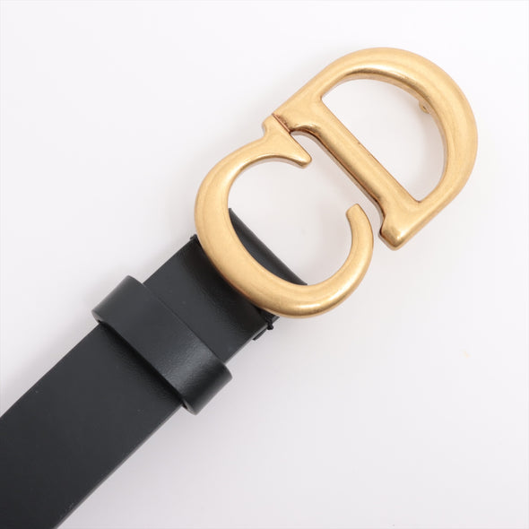Christian Dior Black Leather Saddle Reversible Belt [Clearance Sale]