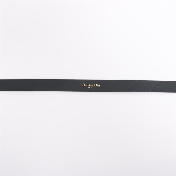 Christian Dior Black Leather Saddle Reversible Belt [Clearance Sale]