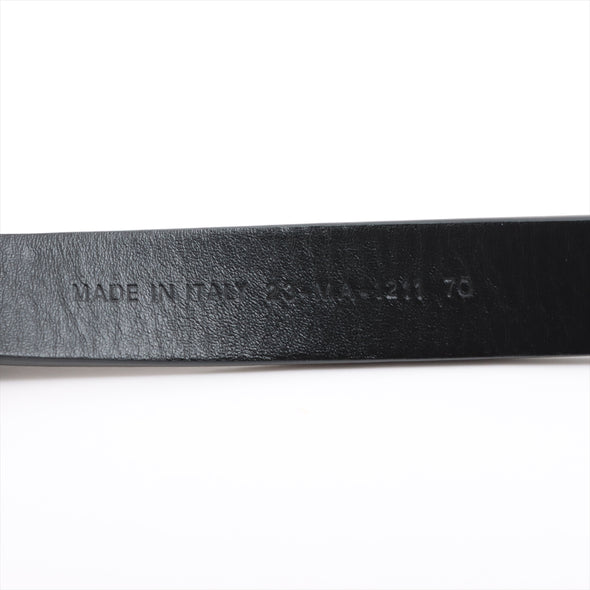 Christian Dior Black Leather Saddle Reversible Belt [Clearance Sale]