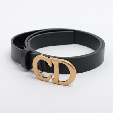 Christian Dior Black Leather Saddle Reversible Belt [Clearance Sale]