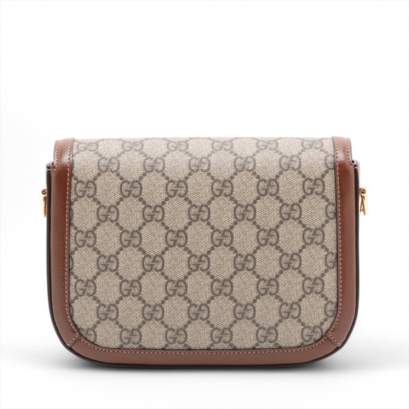 Gucci Brown GG Supreme Horsebit 1955 Small Shoulder Bag [Clearance Sale]