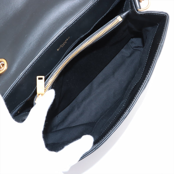 Saint Laurent Black Leather Loulou Small Chain Shoulder Bag [Clearance Sale]
