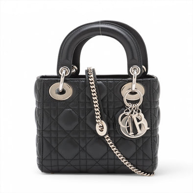 Christian Dior Black Cannage Leather Mini Lady Dior [Clearance Sale]
