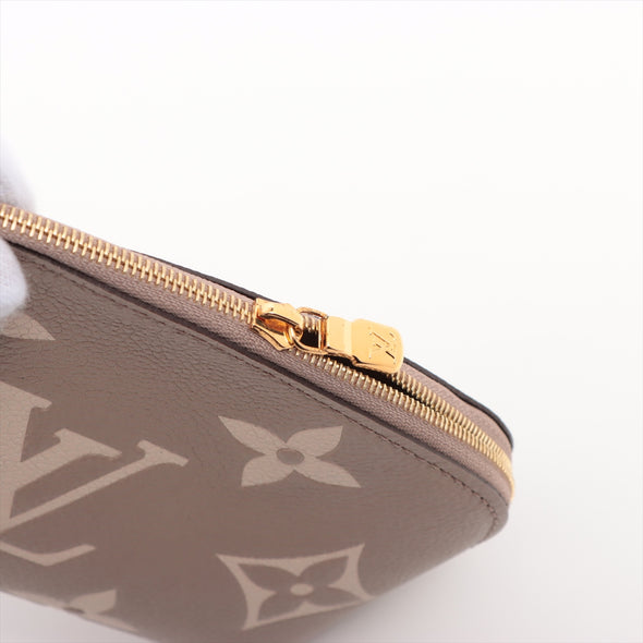Louis Vuitton Tourterelle Bicolor Monogram Empreinte Leather Cosmetic Pouch PM [Clearance Sale]