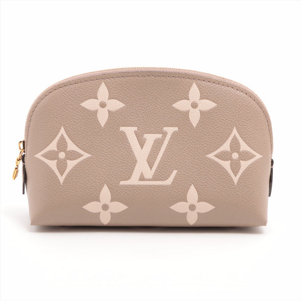 Louis Vuitton Tourterelle Bicolor Monogram Empreinte Leather Cosmetic Pouch PM [Clearance Sale]