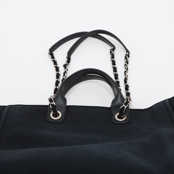 Chanel Black Canvas Deauville GM [Clearance Sale]
