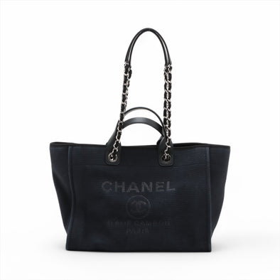 Chanel Black Canvas Deauville GM [Clearance Sale]