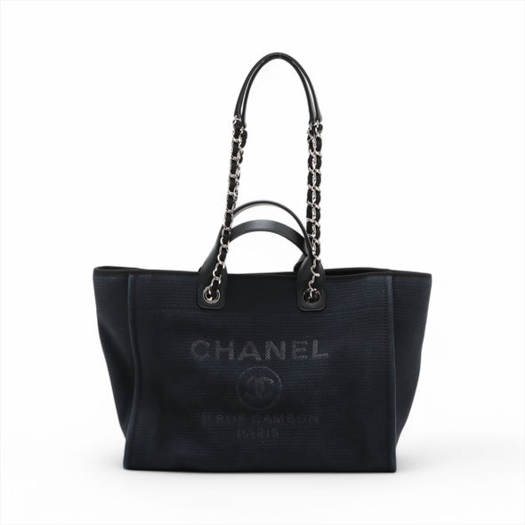 Chanel Black Canvas Deauville GM [Clearance Sale]