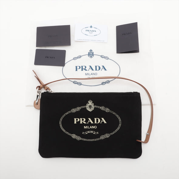 Prada Nero Canvas Canapa Bucket Bag [Clearance Sale]