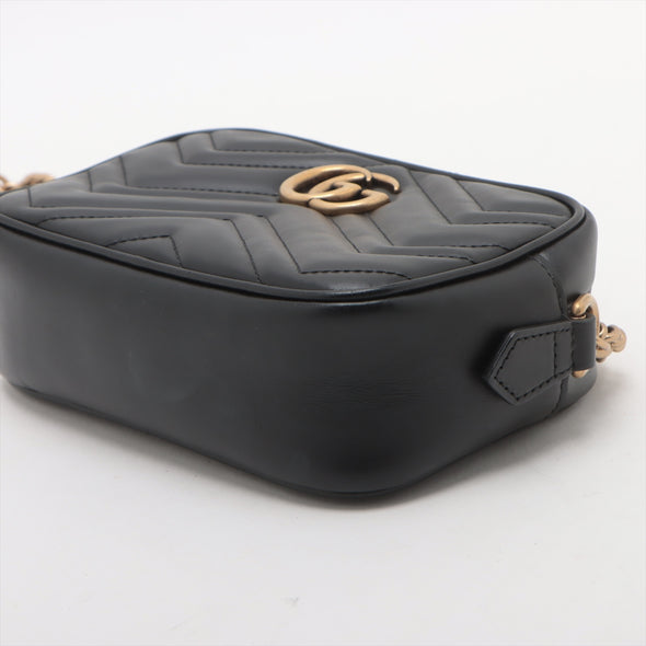 Gucci Black Leather GG Marmont Mini Camera Bag [Clearance Sale]