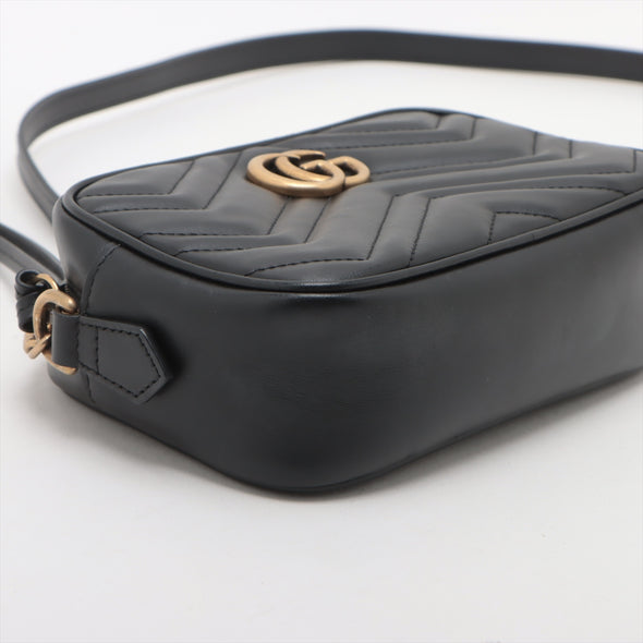 Gucci Black Leather GG Marmont Mini Camera Bag [Clearance Sale]