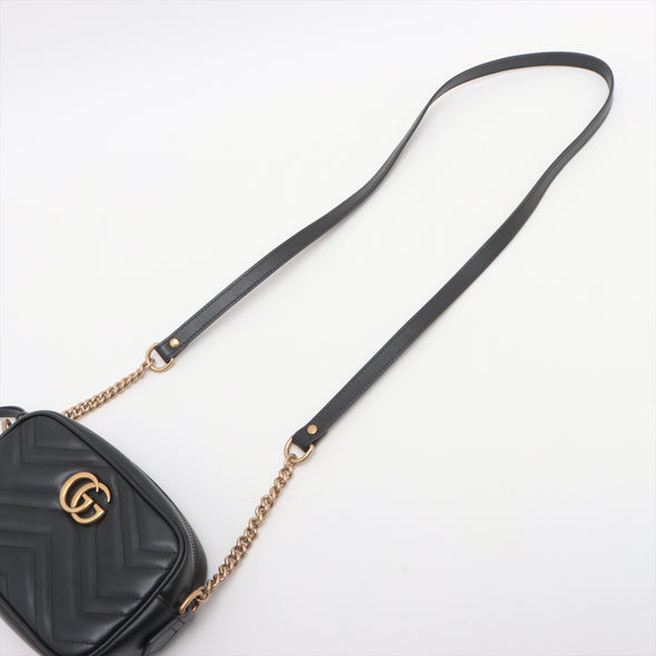 Gucci Black Leather GG Marmont Mini Camera Bag [Clearance Sale]