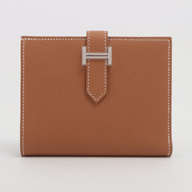 Hermes Gold Epsom Calfskin Leather Mini Wallet [Clearance Sale]