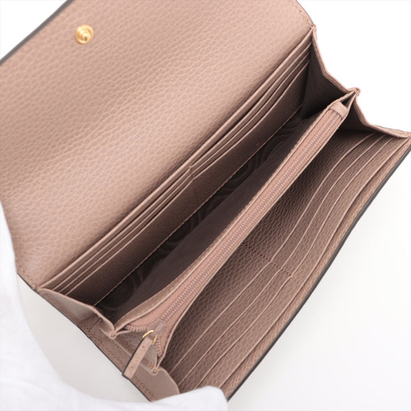 Gucci Pink Leather GG Supreme Marmont Bi-colour Continental Wallet [Clearance Sale]