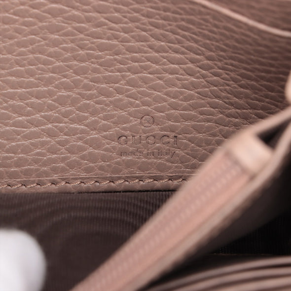 Gucci Pink Leather GG Supreme Marmont Bi-colour Continental Wallet [Clearance Sale]