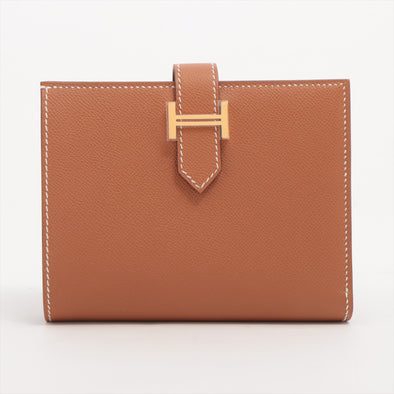 Hermes Gold Epsom Calfskin Leather Mini Wallet [Clearance Sale]