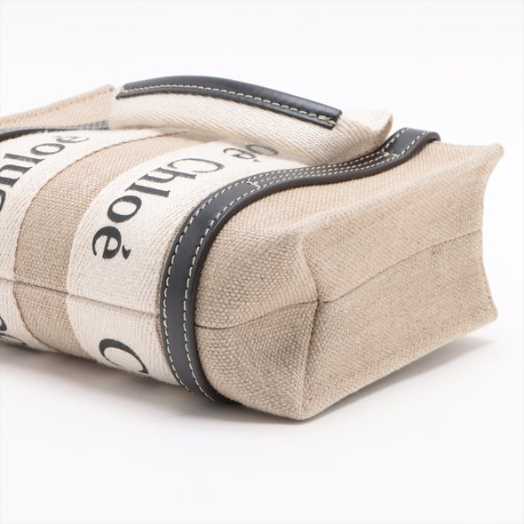 Chloe Black Beige Canvas Mini Woody Tote Bag [Clearance Sale]