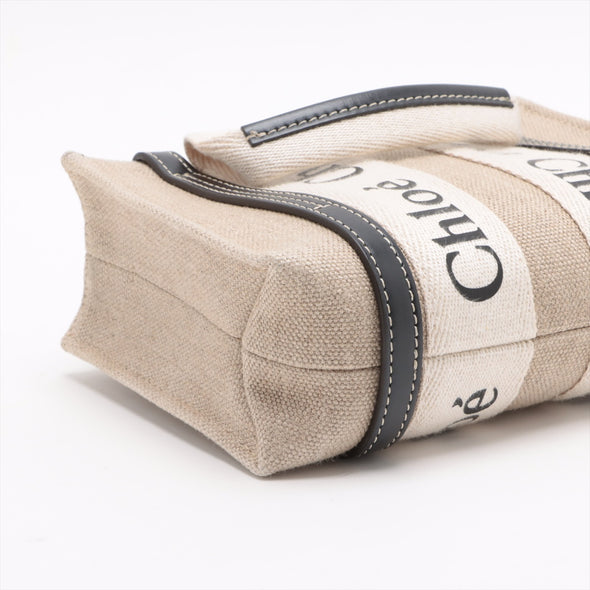 Chloe Black Beige Canvas Mini Woody Tote Bag [Clearance Sale]