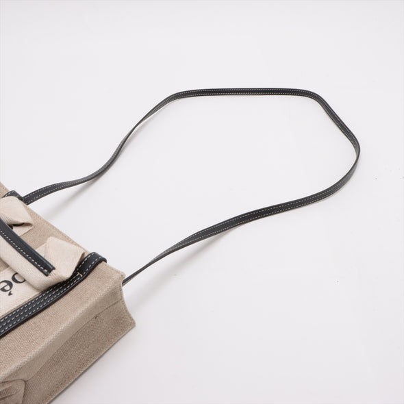 Chloe Black Beige Canvas Mini Woody Tote Bag [Clearance Sale]