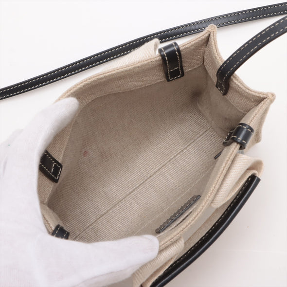 Chloe Black Beige Canvas Mini Woody Tote Bag [Clearance Sale]
