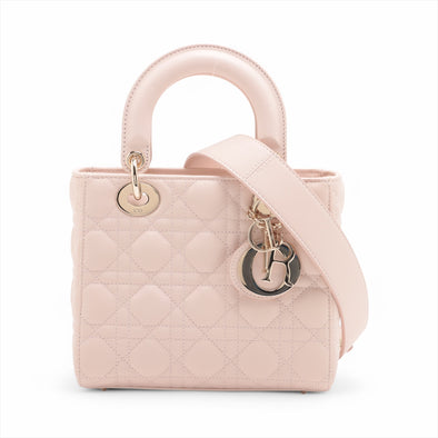 Christian Dior Pink Cannage Leather Small Lady Dior [Clearance Sale]