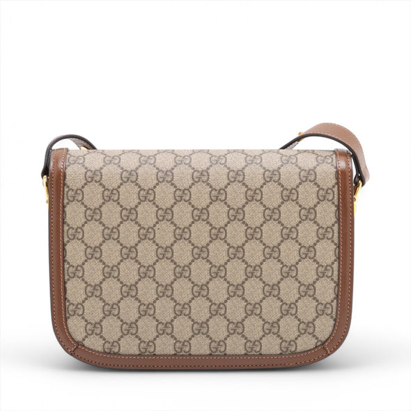 Gucci Brown GG Supreme Horsebit 1955 Medium Shoulder Bag [Clearance Sale]