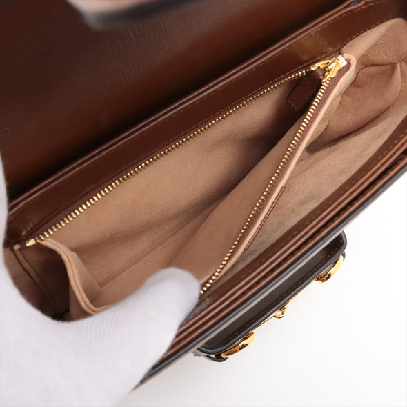 Gucci Brown GG Supreme Horsebit 1955 Medium Shoulder Bag [Clearance Sale]
