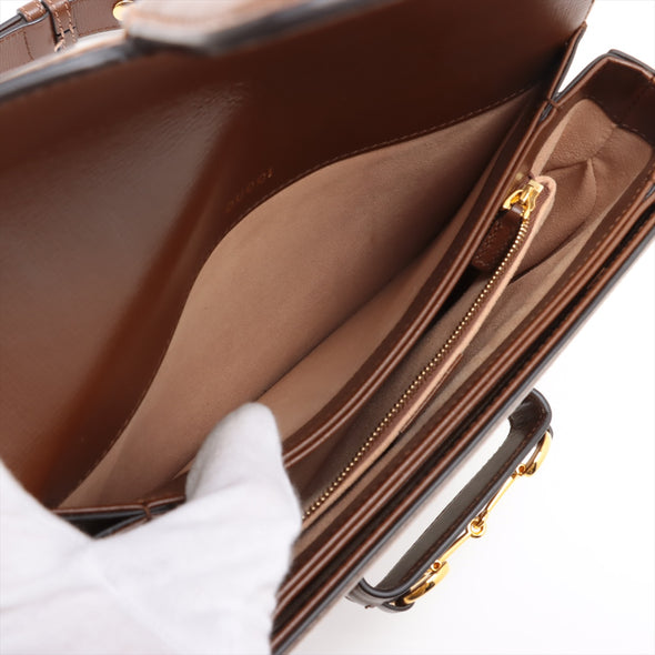 Gucci Brown GG Supreme Horsebit 1955 Medium Shoulder Bag [Clearance Sale]