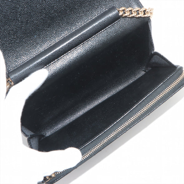 Chanel Black Caviar Leather Boy Chanel Wallet On Chain [Clearance Sale]