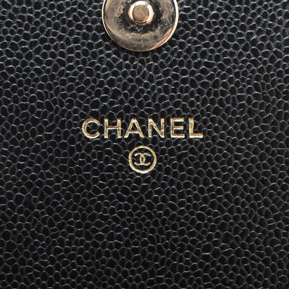 Chanel Black Caviar Leather Boy Chanel Wallet On Chain [Clearance Sale]