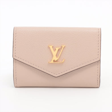 Louis Vuitton Greige Leather Lockmini Wallet [Clearance Sale]