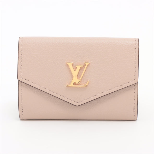 Louis Vuitton Greige Leather Lockmini Wallet [Clearance Sale]