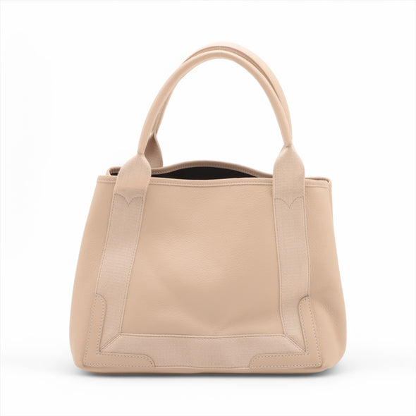 Balenciaga Beige Leather Navy Small Cabas [Clearance Sale]