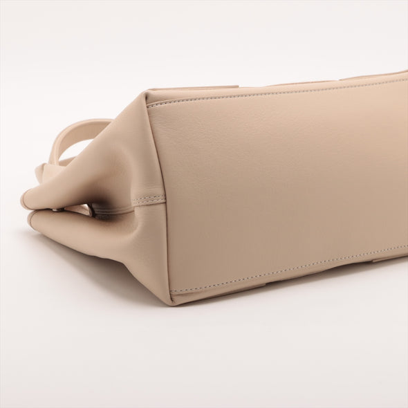 Balenciaga Beige Leather Navy Small Cabas [Clearance Sale]