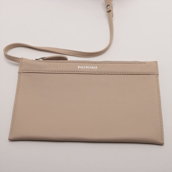 Balenciaga Beige Leather Navy Small Cabas [Clearance Sale]
