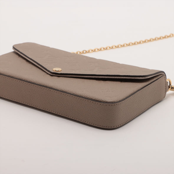 Louis Vuitton Tourterelle Monogram Empreinte Leather Felicie Pochette [Clearance Sale]