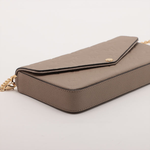 Louis Vuitton Tourterelle Monogram Empreinte Leather Felicie Pochette [Clearance Sale]