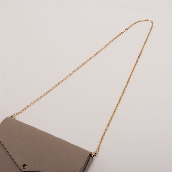 Louis Vuitton Tourterelle Monogram Empreinte Leather Felicie Pochette [Clearance Sale]