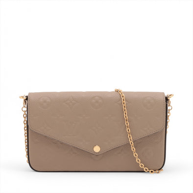 Louis Vuitton Tourterelle Monogram Empreinte Leather Felicie Pochette [Clearance Sale]