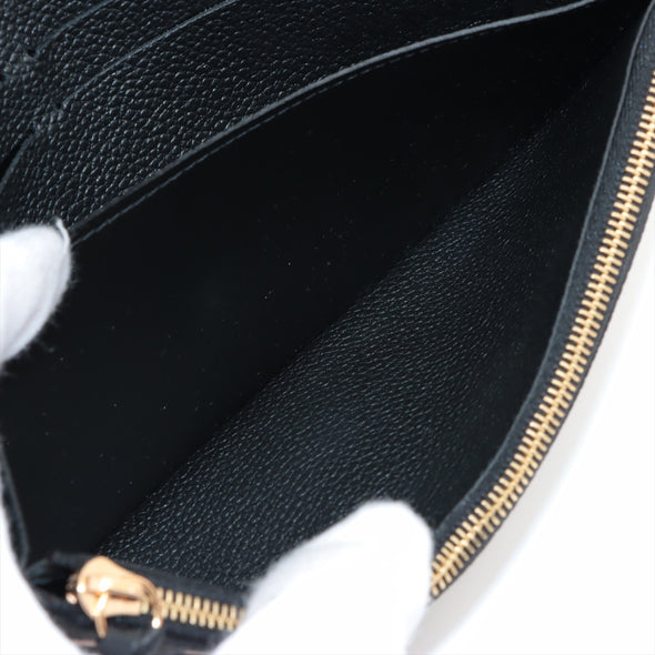 Louis Vuitton Black Beige Bicolor Monogram Empreinte Leather Emilie Wallet [Clearance Sale]