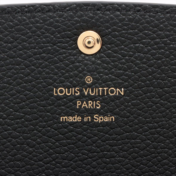 Louis Vuitton Black Beige Bicolor Monogram Empreinte Leather Emilie Wallet [Clearance Sale]