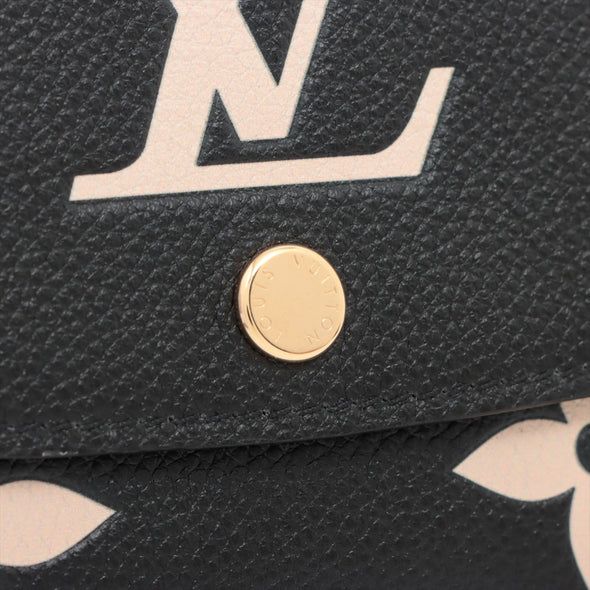 Louis Vuitton Black Beige Bicolor Monogram Empreinte Leather Emilie Wallet [Clearance Sale]