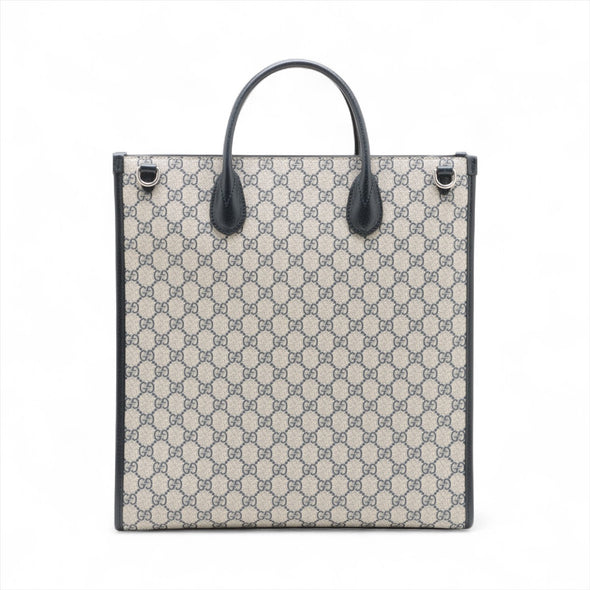 Gucci Navy GG Supreme Interlocking G Medium Tote Bag [Clearance Sale]